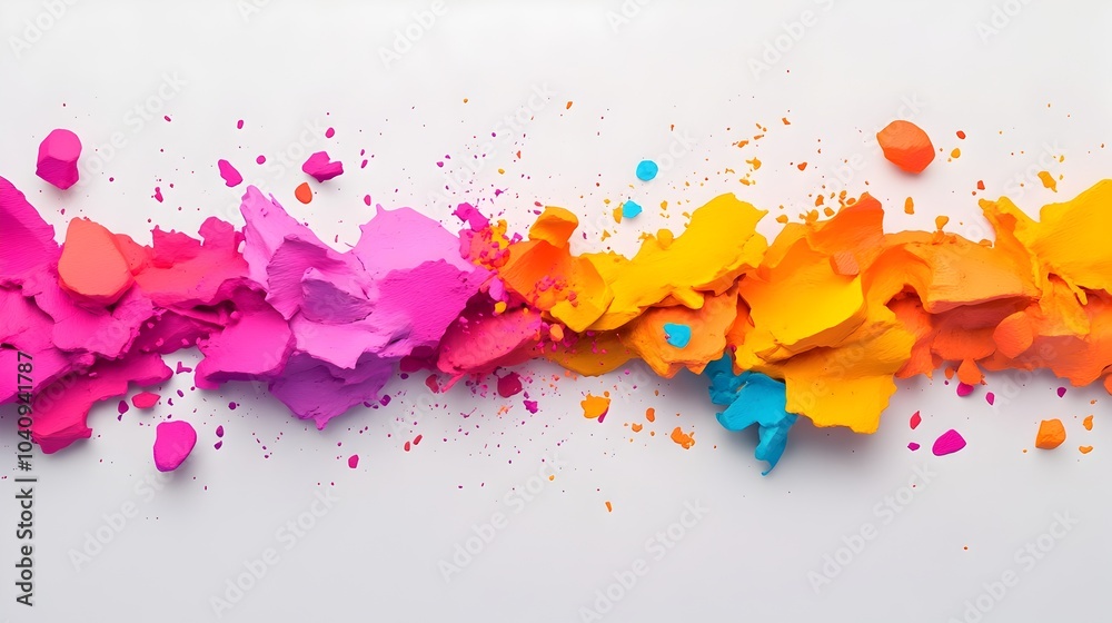Poster delicate watercolor splashes splitting and fracturing as they collide with jagged angular obstacles 