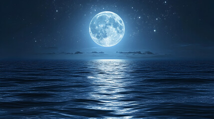 Serene moonlit ocean night
