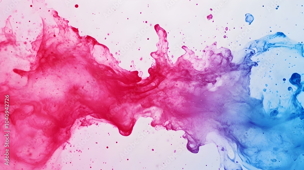 Poster delicate watercolor splashes spreading and flowing across transparent barriers creating a mesmerizin