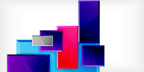 Colorful squares and rectangles. Vector Illustration For Wallpaper, Banner, Background, Card, Book Illustration, landing page