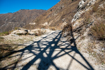 high voltage table in the mountains