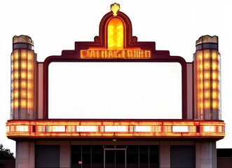 Obraz premium White background featuring a PNG of a theater sign.