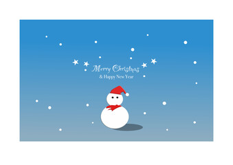Christmas card with a cute snowman