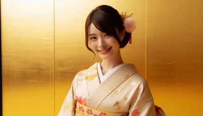 Fototapeta premium 着物を着た女性 