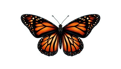 Fototapeta premium Vibrant Monarch Butterfly with Detailed Wing Patterns 