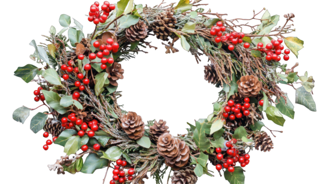 view of a beautifully decorated Christmas transparant background