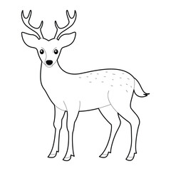 Deer Animal Coloring Page for Kids