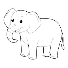 Fototapeta premium Elephant Animal Coloring Page for Kids