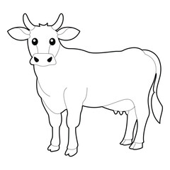 Cow Animal Coloring Page for Kids