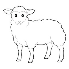 Sheep Animal Coloring Page for Kids