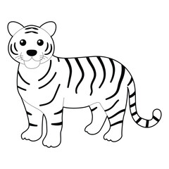 Tiger Animal Coloring Page for Kids