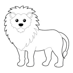 Lion Animal Coloring Page for Kids