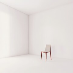 Fototapeta premium Minimalist Chair in a Bright White Room