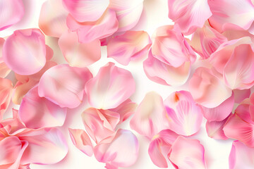 Obraz premium Elegant pink lotus petals with white background and realistic design elements