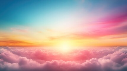 Fototapeta premium Breathtaking sunset over serene clouds a beautiful display of nature's color palette at dusk