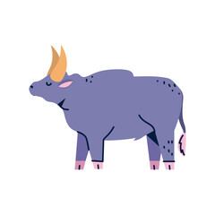 Vector image of bull icon with white background