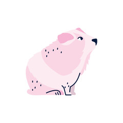 Cute Pink Cartoon Rodent in a Flat Vector Style Perfect for Children's Books, Educational Materials, and Animal-Themed Illustrations
