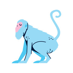 Vector image of monkey icon with white background