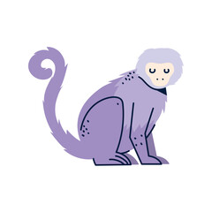 Vector image of monkey icon with white background