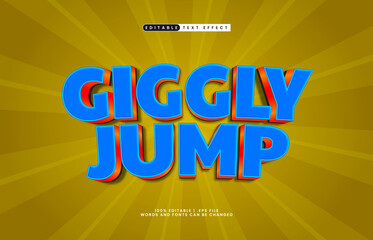giggly jump editable text effect with a kids and play text style