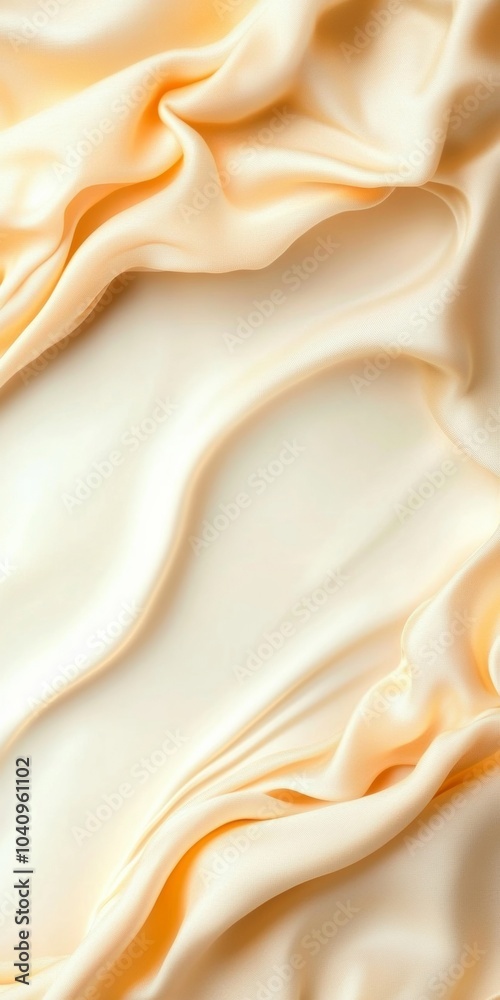 Poster elegant abstract flowing fabric background in soft cream and peach tones