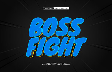 boss fight editable text effect with a game and kids text style
