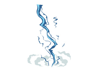 Cartoon lightning thunder and storm thunderbolt strike