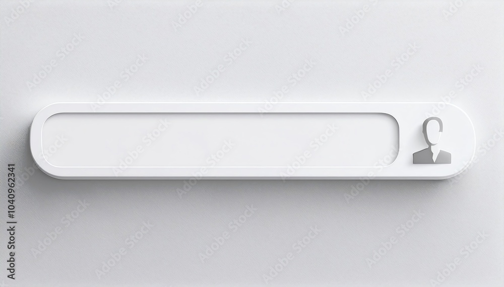 Poster a minimalist interface element featuring a blank text input field with a profile icon, suitable for 