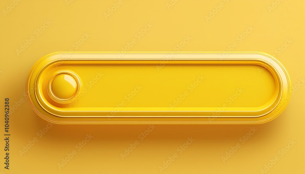 Poster a vibrant yellow toggle switch button on a matching background, featuring a rounded design and smoot