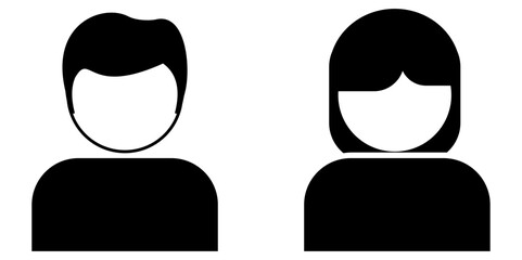gender profile, user avatar, picture for unknown or anonymous individuals. Placeholder member, suspect mugshot, empty faces social network illustration vector UI and UX symbols icons