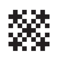 Pixel art pattern, vector illustration on isolated background.