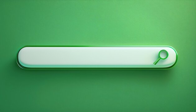 A minimalist green search bar icon with a white input field, featuring a circular button on the side, set against a textured green background.