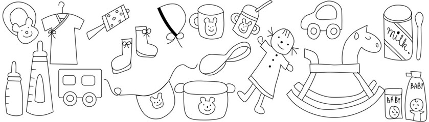 hand drawn sketch of  baby shower