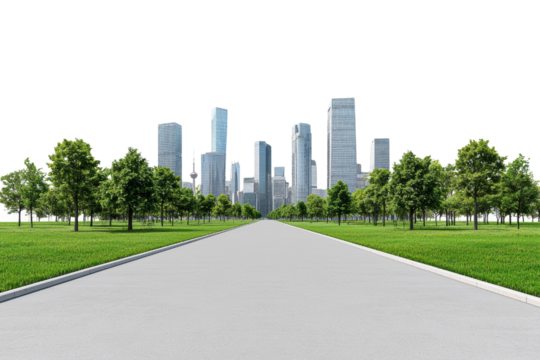 Urban Greenway isolated on transparent background