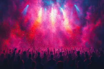 crowd of people dancing at concert