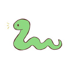 Naklejka premium 年賀状につかえるへびのカラーイラスト