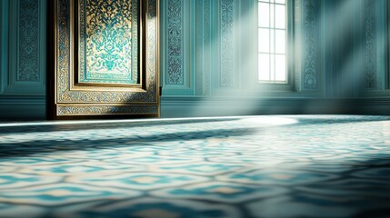 Elegant Interior with Intricate Patterns and Soft Light