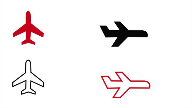 Aeroplane mode icon set design in trendy style, premium vector.