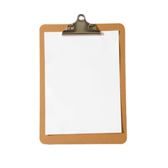 Blank Clipboard with Paper on transparent background