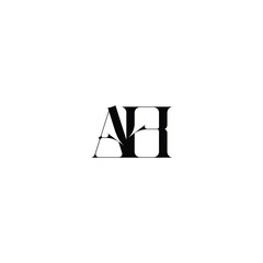 AH monogram logo design letter text name symbol monochrome logotype alphabet character simple logo
