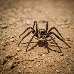 wolf spider on a stone