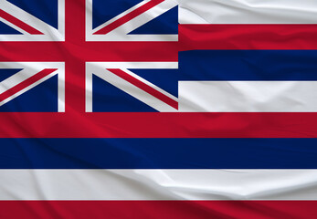 Flag of Hawaii, High Quality fabric and Grunge Image of Hawaii USA. USA states Hawaii Fabric flag.