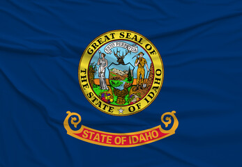 Flag of Idaho, High Quality fabric and Grunge Image of Idaho USA. USA states Idaho Fabric flag.