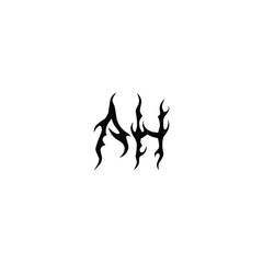 Fototapeta premium AH monogram logo design letter text name symbol monochrome logotype alphabet character simple logo