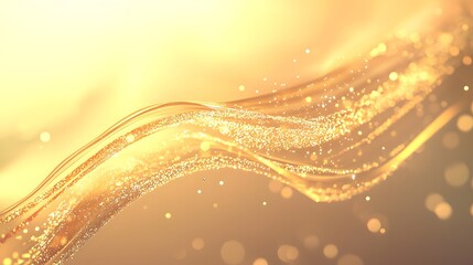 Elegant Waves of Golden Light A Mesmerizing Visual Representation of Radiance and Motion in a Dreamlike Setting