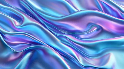 Obraz premium Elegant Swirls of Iridescent Satin Fabric A Mesmerizing Display of Light and Texture in Motion