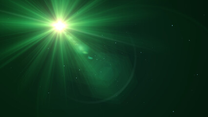 Green Flare Lights With Lens Flare, Widescreen 4K Resolution