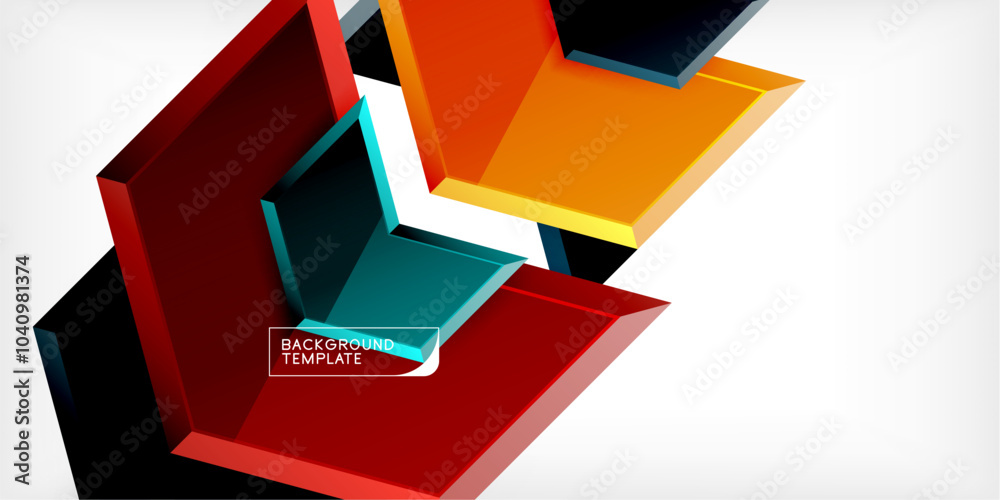 Aufkleber vector 3d arrow techno design template