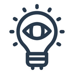 Insightful Idea Lightbulb with Eye Symbol