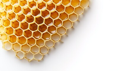 Watercolor Honeycomb Illustration Symbolizing Natural Medicine - Golden Yellow Tones on White Background